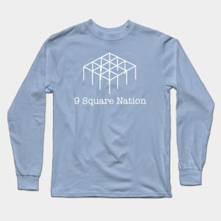 9 Square Nation White Print Long Sleeve T-Shirt